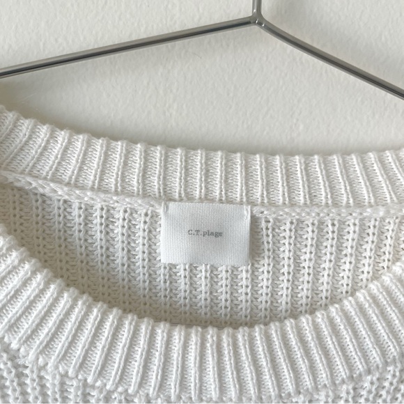 CT Plage Cotton Cashmere Blend Pullover Cardigan Striped Knit Sweater - Picture 5 of 9